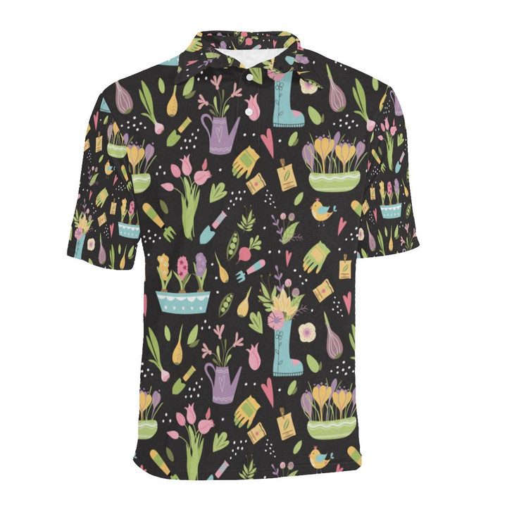 Gardening Pattern Unisex Polo Shirt