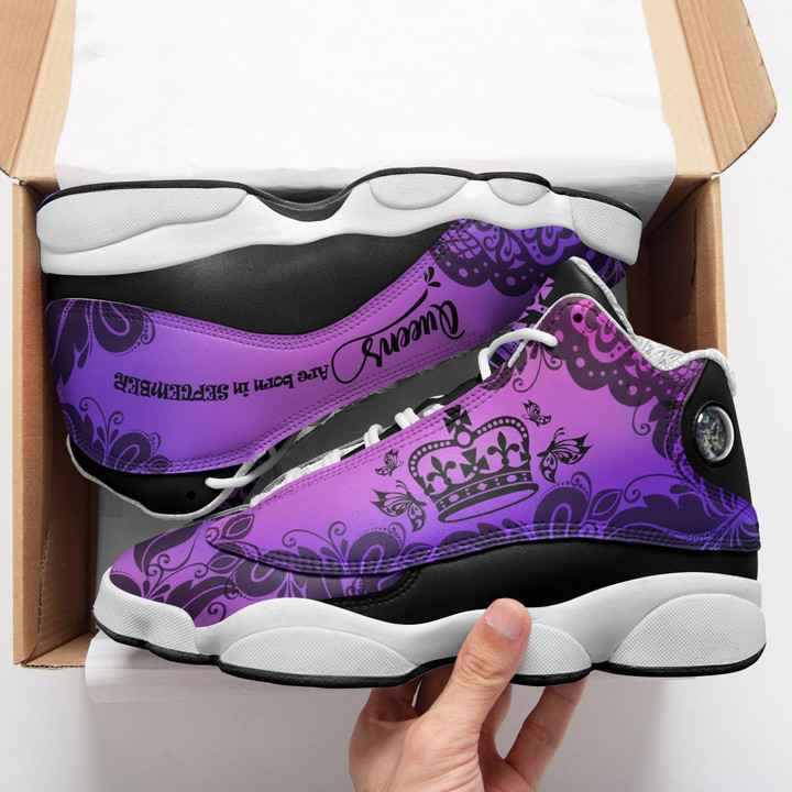 Queens Are Born In September Purple Air Jordan 13 Sneaker, Gift For Lover Queens Are Born In September Purple Aj13 Shoes For Men And Women