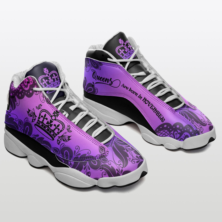 Queens Are Born In November Purple Air Jordan 13 Sneaker, Gift For Lover Queens Are Born In November Purple Aj13 Shoes For Men And Women
