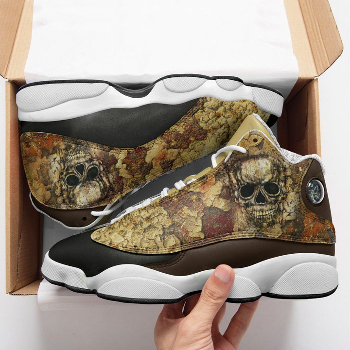 Skull Vintage Air Jordan 13 Sneaker, Gift For Lover Skull Vintage Aj13 Shoes For Men And Women
