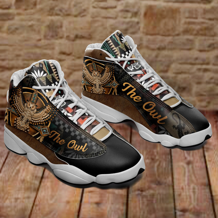 The Owl Native American Air Jordan 13 Sneaker, Gift For Lover The Owl Native American AJ13 Shoes For Men And Women