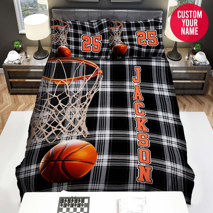 Personalized Basketball Hoop And Ball Duvet Cover Bedding Sets