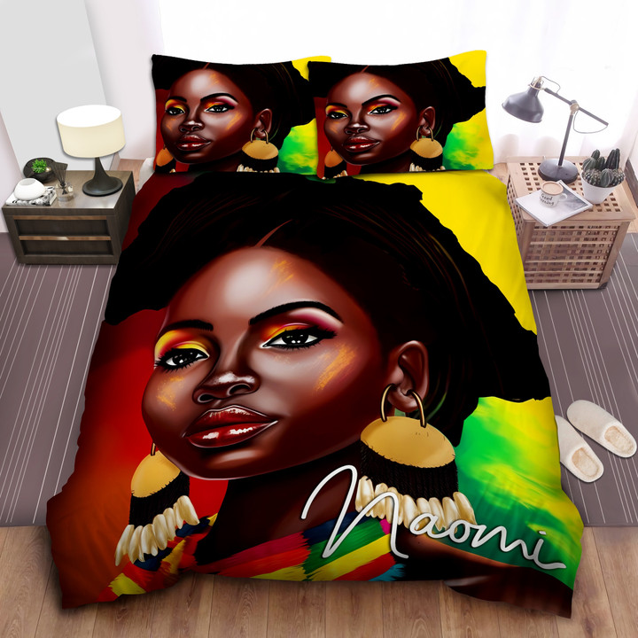 Personalized Black Girl African Duvet Cover Bedding Set