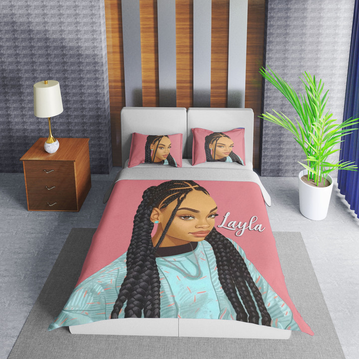 Personalized Bad And Boujee Black Girl Duvet Cover Bedding Set