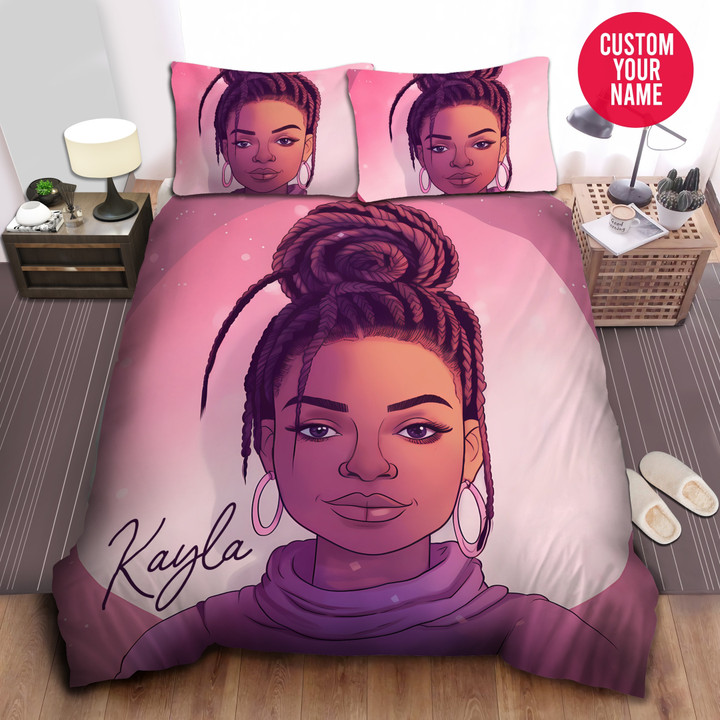 Personalized Black Girl Love Life Duvet Cover Bedding Set
