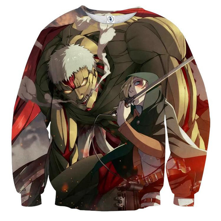 Attack On Titan Armored Titan For Unisex Ugly Christmas Sweater, All Over Print Sweatshirt