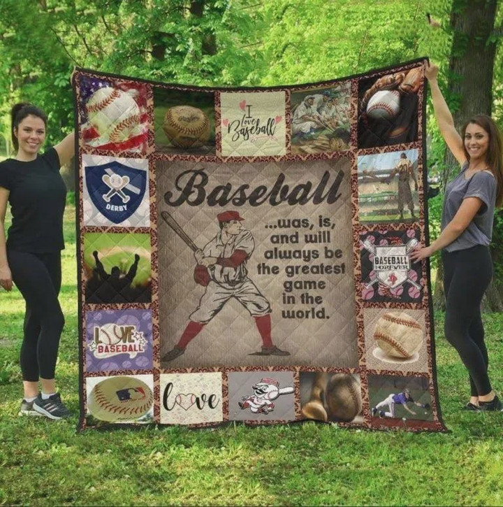 Baseball Greatest Game In The World Quilt Blanket Great Customized Blanket Gifts For Birthday Christmas Thanksgiving Perfect Gift For Baseball Lovers