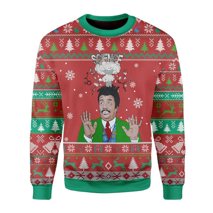 Neil Degrasse Tyson Science Big Bang Ugly Christmas Sweater, All Over Print Sweatshirt