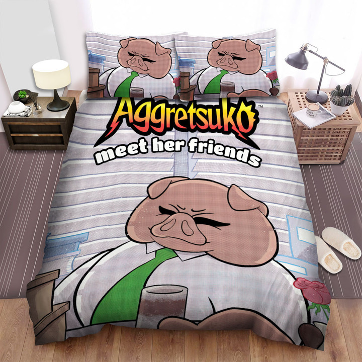 Aggretsuko Ton The Boss Bed Sheets Spread Duvet Cover Bedding Sets