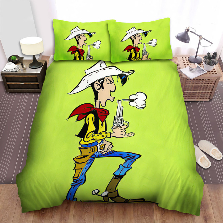 Lucky Luke And His Gun Bed Sheets Spread Duvet Cover Bedding Sets