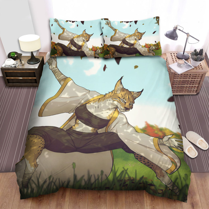 The Wildlife - The Lynx Martial Artist Artwork Bed Sheets Spread Duvet Cover Bedding Sets