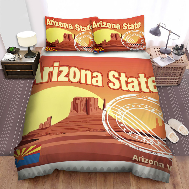 Arizona State Valley Stamp Bed Sheets Spread Comforter Duvet Cover Bedding Sets