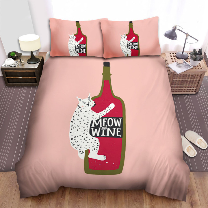The Wildlife - My Love For My Lynx And Wine Bed Sheets Spread Duvet Cover Bedding Sets
