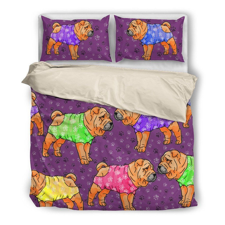 Shar Pei Cotton Bed Sheets Spread Comforter Duvet Cover Bedding Sets