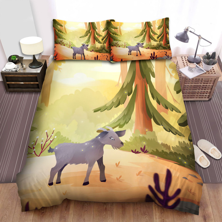 The Creature - The Grey Goat Walking Alone Art Bed Sheets Spread Duvet Cover Bedding Sets