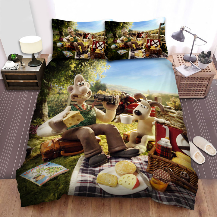 Wallace And Gromit Going On A Picnic Bed Sheets Spread Duvet Cover Bedding Sets