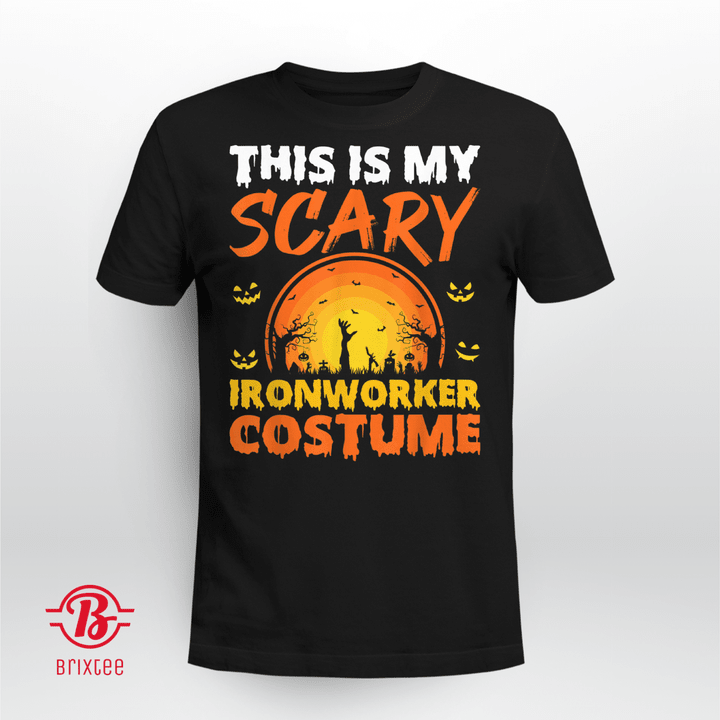 Vintage This Is My Scary Ironworker Costume Halloween T-Shirt