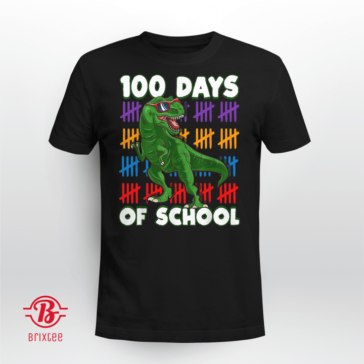 100 Days Of School 100th Day Dino T-Shirt