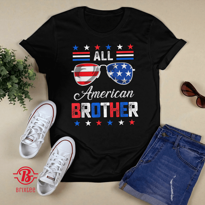 All American Brother 4th of July USA Family Matching Outfit T-Shirt and Hoodie