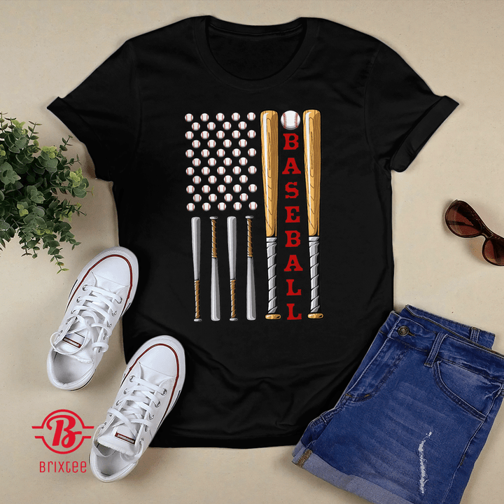 Patriotic US American Baseball Flag - Vintage Baseball Flag T-Shirt and Hoodie