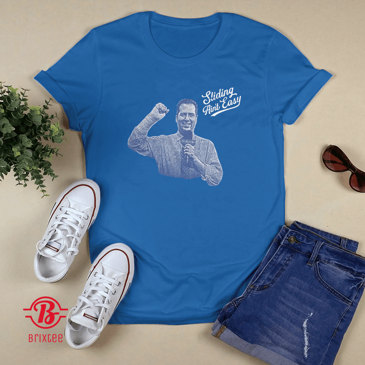 David Vassegh Sliding Ain’t Easy T-Shirt - Los Angeles Dodgers
