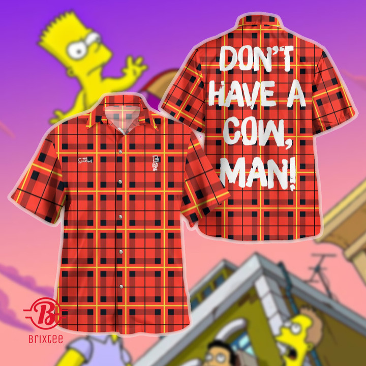 Don't Have A Cow, Man. Cakeworthy x The Simpsons - Bart Simpson Short Sleeve - Button Up Shirt