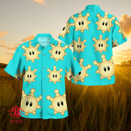 Mario Sunshine Hawaiian Shirt. Mario Bros Shine Sprite Button Up