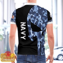 US Navy Skull Polo Shirt Personalized Name