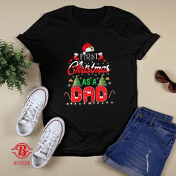 First Christmas As a Mom Shirt Santa Hat Ugly Xmas 2021
