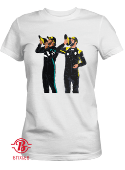 Lewis Hamilton and Daniel Ricciardo - Shoey For Two White