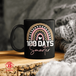 100 Days Smarter Happy 100th Day Of School Rainbow Leopard
