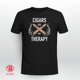 Funny Cigar Smoker Tshirt Cigars are my Therapy Gift