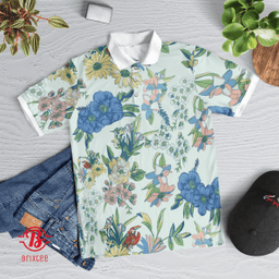Golf Shirt - The Floral - Barely Green