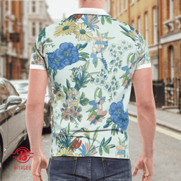 Golf Shirt - The Floral - Barely Green