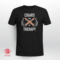 Funny Cigar Smoker Tshirt Cigars are my Therapy