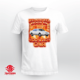Vintage We Are All Dogs In God's Hot Car T-Shirt