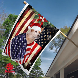 American Cattle Dog ( Red Coat) Flag Merry Christmas 