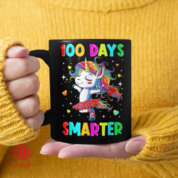 Happy 100th Day Of School Unicorn Kid Girls 100 Days Smarter