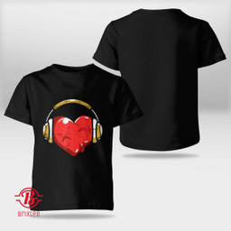 Heart Headphone Valentines Day Cool Love Music Lover