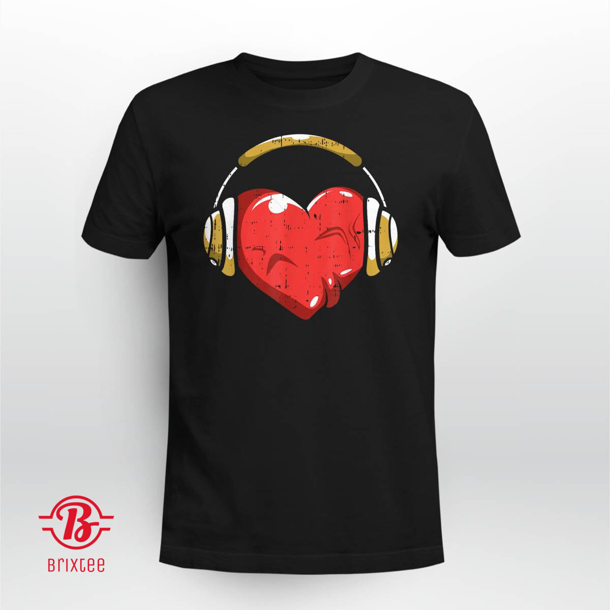 Heart Headphone Valentines Day Cool Love Music Lover