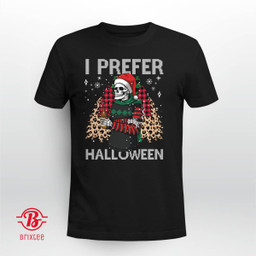I Prefer Halloween Funny Christmas Skeleton Sweater Ugly