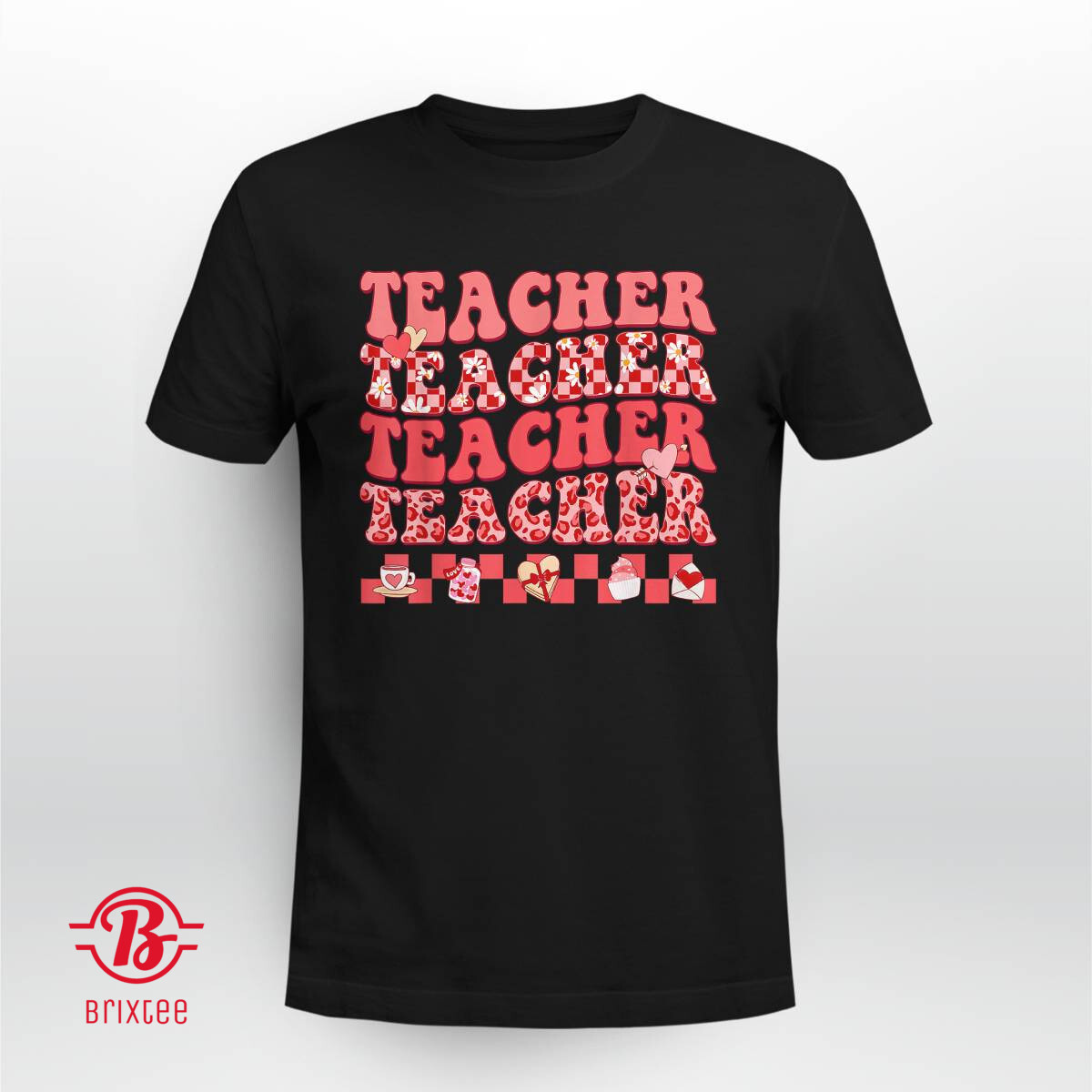 Teacher Valentine's Day Hippie Sweet Heart Teacher Womens