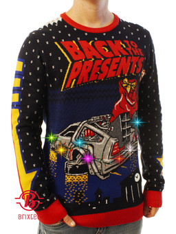 LIGHT UP Back to the Presents Ugly Christmas Sweater