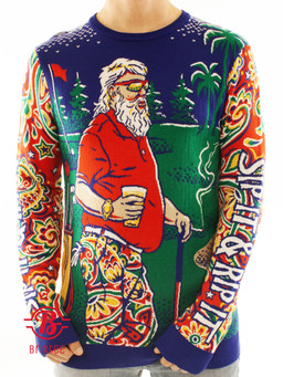 Sip It & Rip It Golf Santa Ugly Christmas Sweater