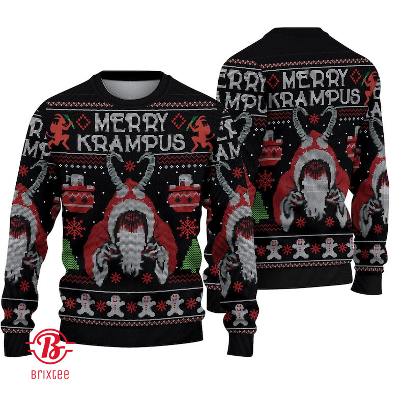 Merry Krampus Ugly Christmas Sweater, Krampus Christmas 2023