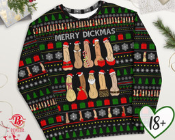 Merry Dickmas Ugly Christmas Sweater Dirty Christmas Sweater Naughty Christmas Black