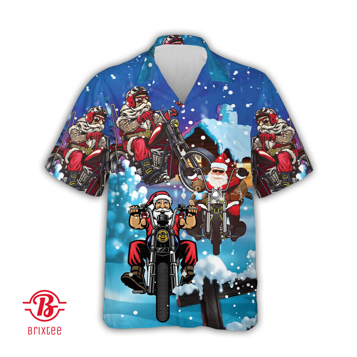 Cool Santa Claus Ride Motorbike Christmas