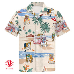 English Bulldog Summer Beach Hawaiian Shirt For English Bulldog Lover