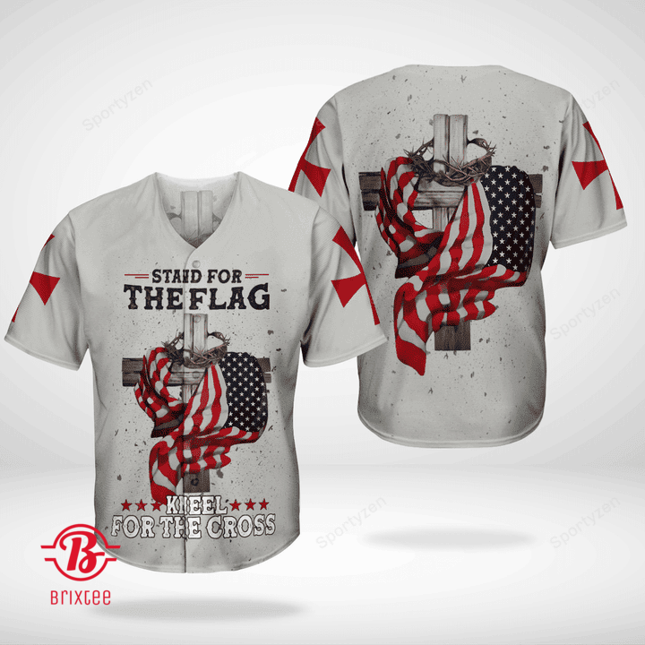 Stand For The Flag Kneel For The Cross Jesus Baseball Jersey