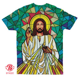 Black Jesus On The Stained Glass T-Shirt